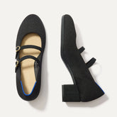 The Double Buckle Mary Jane Heel - Black