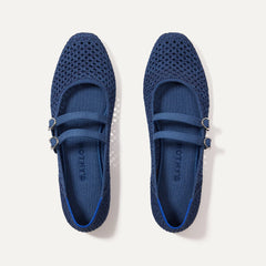 The Double Buckle Mary Jane - Blue Mesh